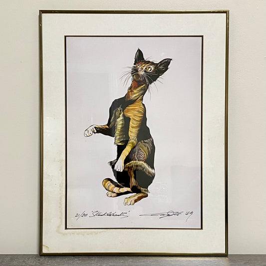 Vintage Skimbleshanks Cat Lithograph Art Signed Mark Margolis Limited 1989 Rare