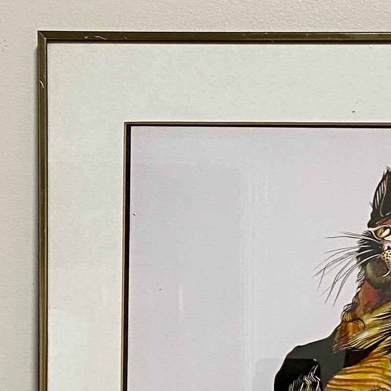 Vintage Skimbleshanks Cat Lithograph Art Signed Mark Margolis Limited 1989 Rare