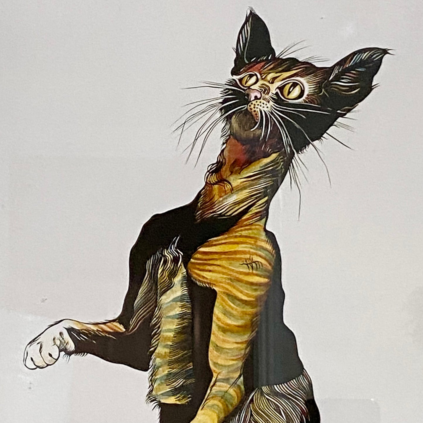 Vintage Skimbleshanks Cat Lithograph Art Signed Mark Margolis Limited 1989 Rare