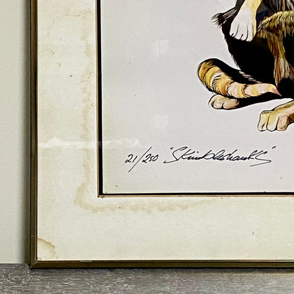 Vintage Skimbleshanks Cat Lithograph Art Signed Mark Margolis Limited 1989 Rare