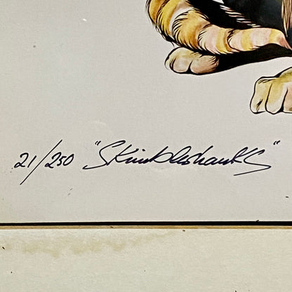 Vintage Skimbleshanks Cat Lithograph Art Signed Mark Margolis Limited 1989 Rare