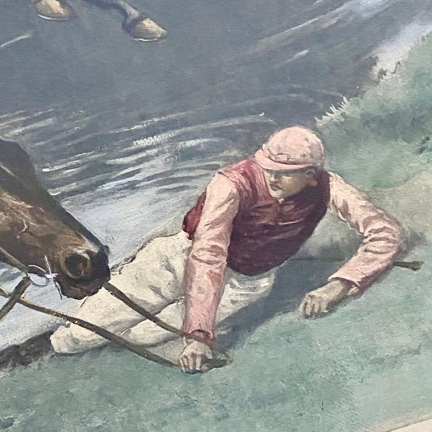 Antique The Water Jump Grand National Equestrian Litho Print 1903 G D Rowlandson