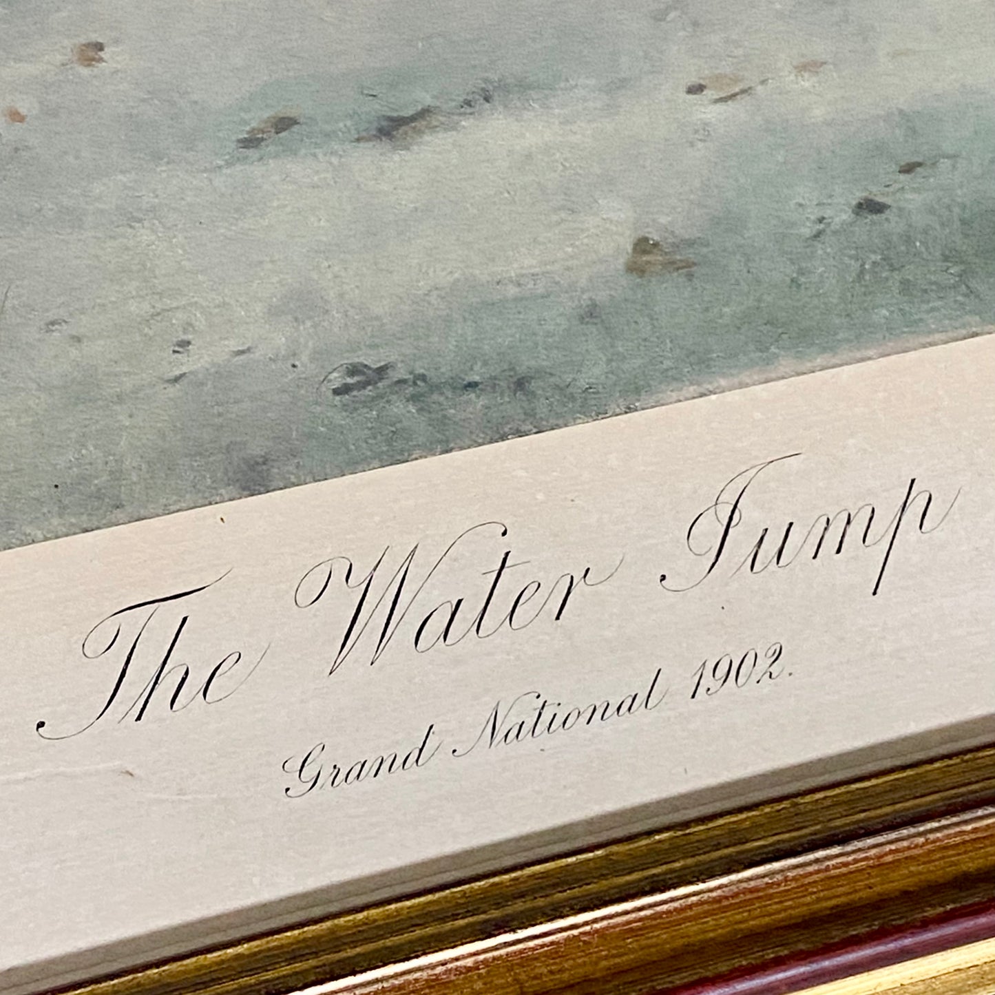 Antique The Water Jump Grand National Equestrian Litho Print 1903 G D Rowlandson