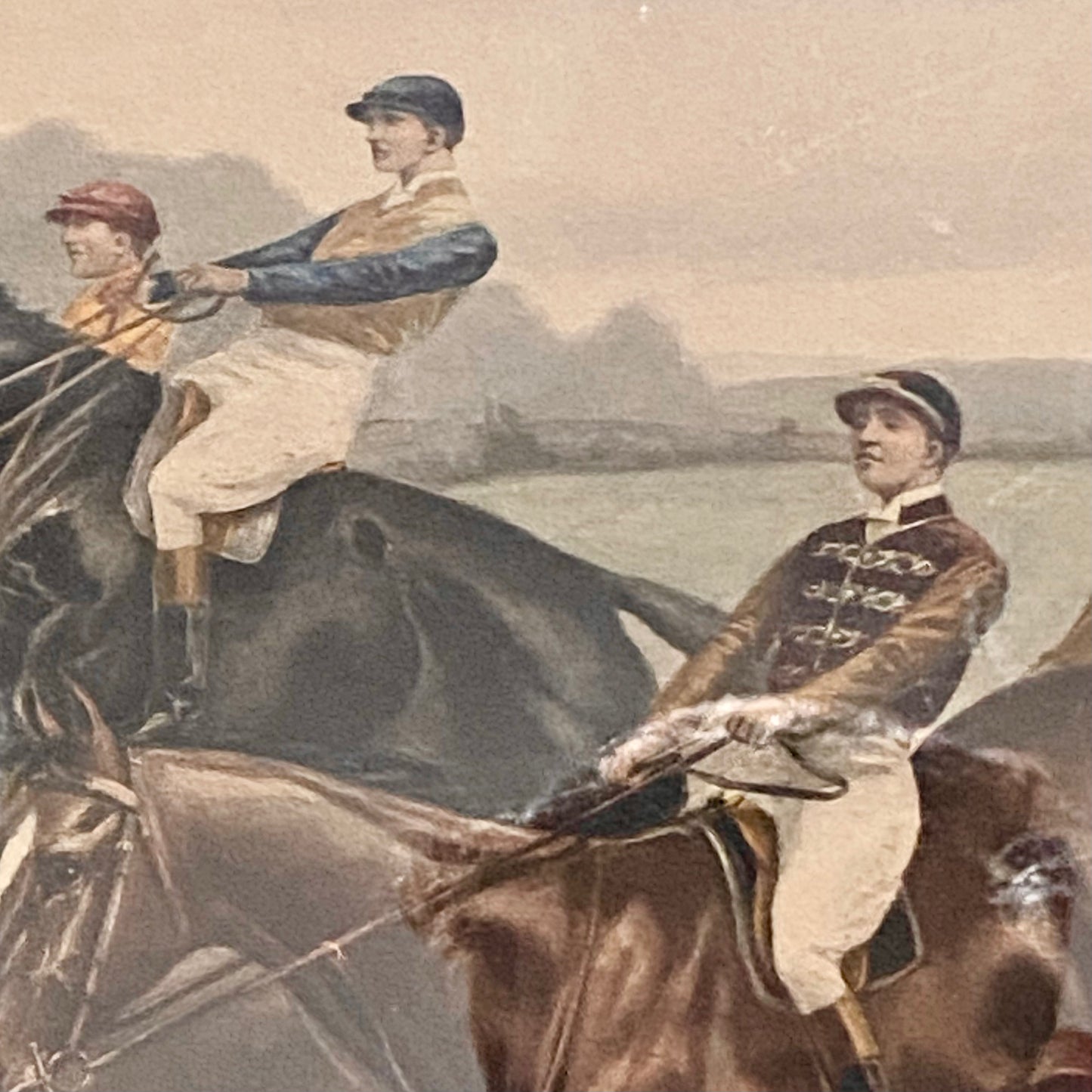 Antique The First Fence Grand National Litho Print 1903 By G D Rowlandson Framed