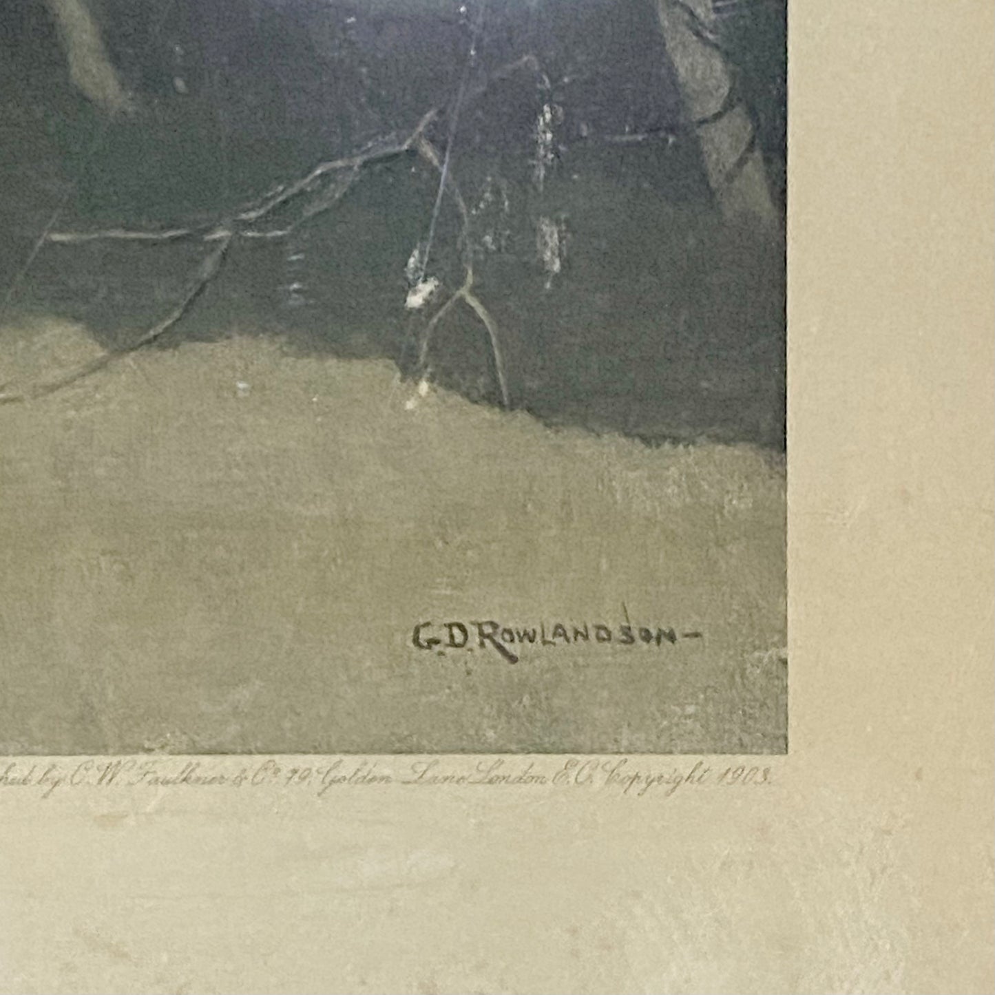 Antique The First Fence Grand National Litho Print 1903 By G D Rowlandson Framed