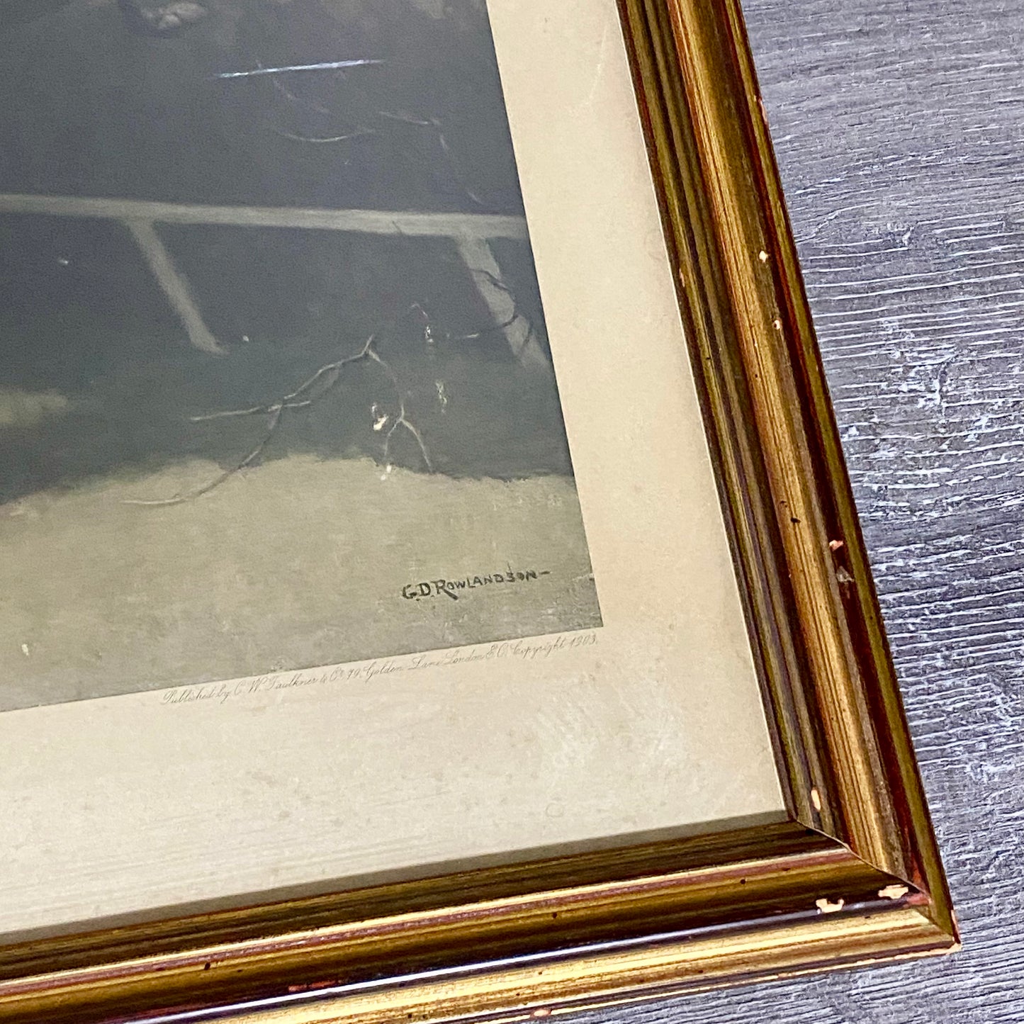 Antique The First Fence Grand National Litho Print 1903 By G D Rowlandson Framed