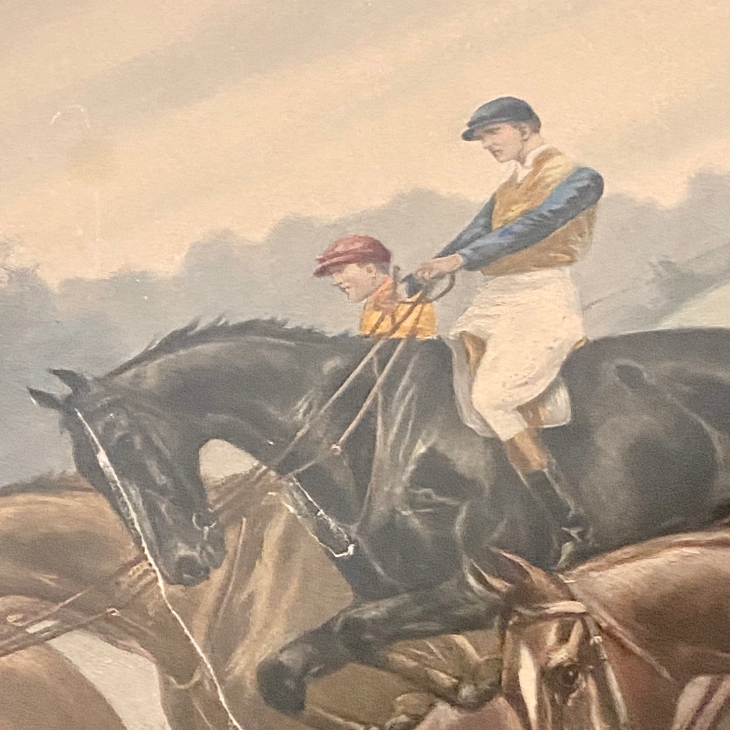 Antique The First Fence Grand National Litho Print 1903 By G D Rowlandson Framed