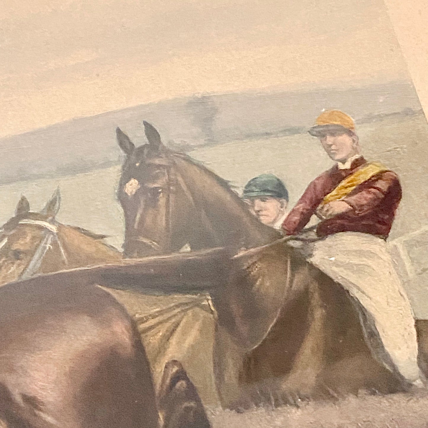 Antique The First Fence Grand National Litho Print 1903 By G D Rowlandson Framed