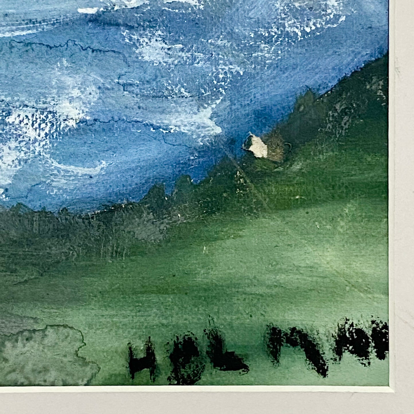 Vintage Moonlit Seascape With Boats Oil On Canvas Painting Signed Holman Framed