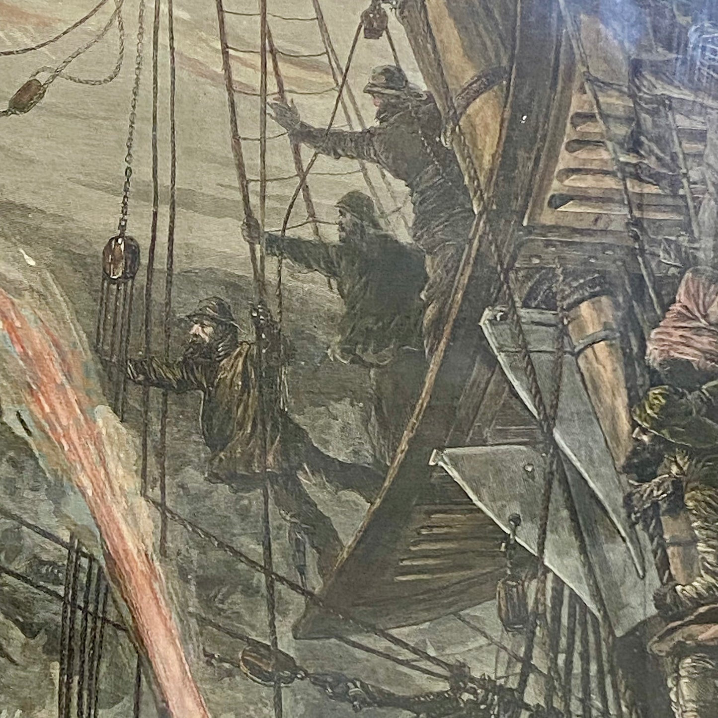 A Cry For Help The Life-Line From The Shore Engraving Illustration London 1887