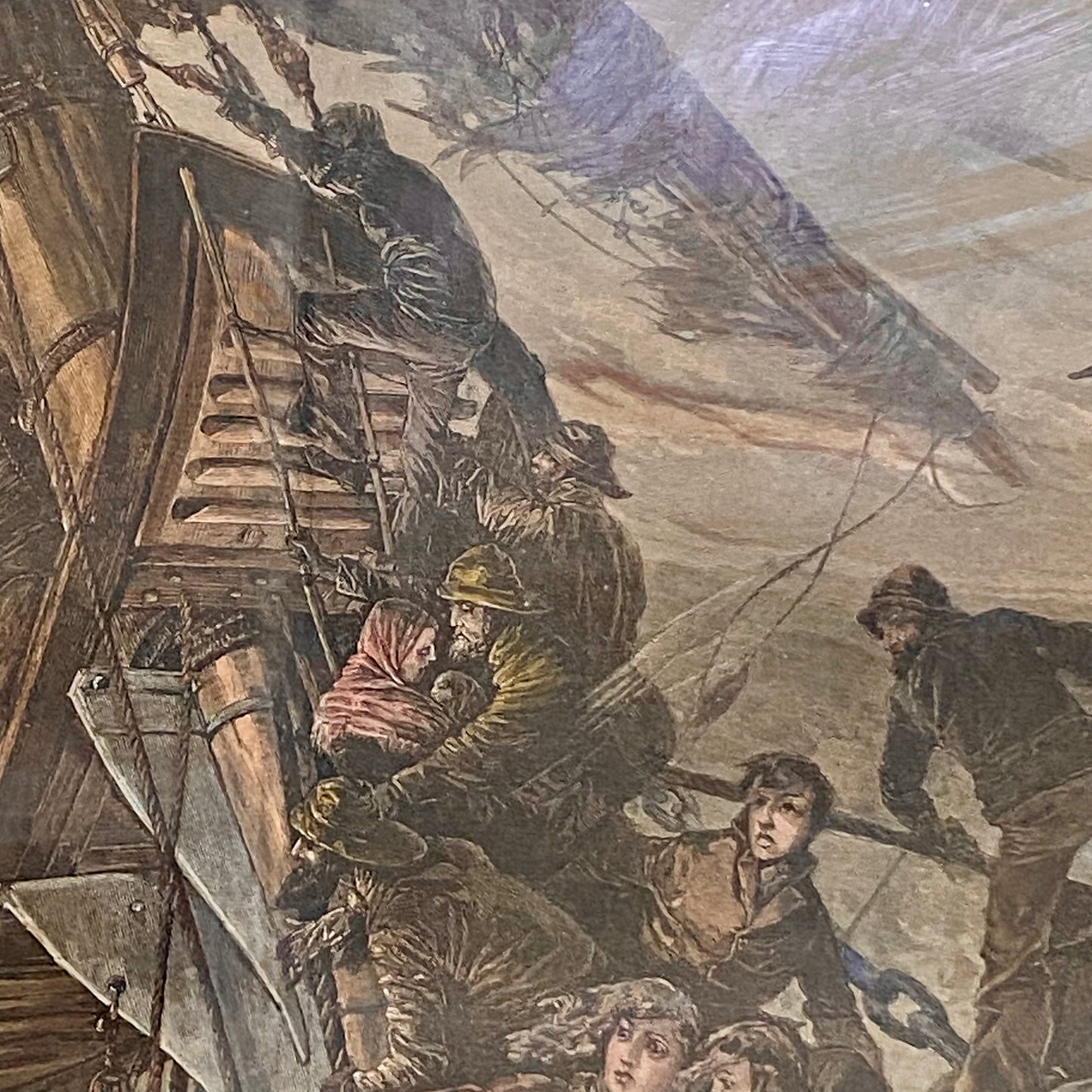 A Cry For Help The Life-Line From The Shore Engraving Illustration London 1887