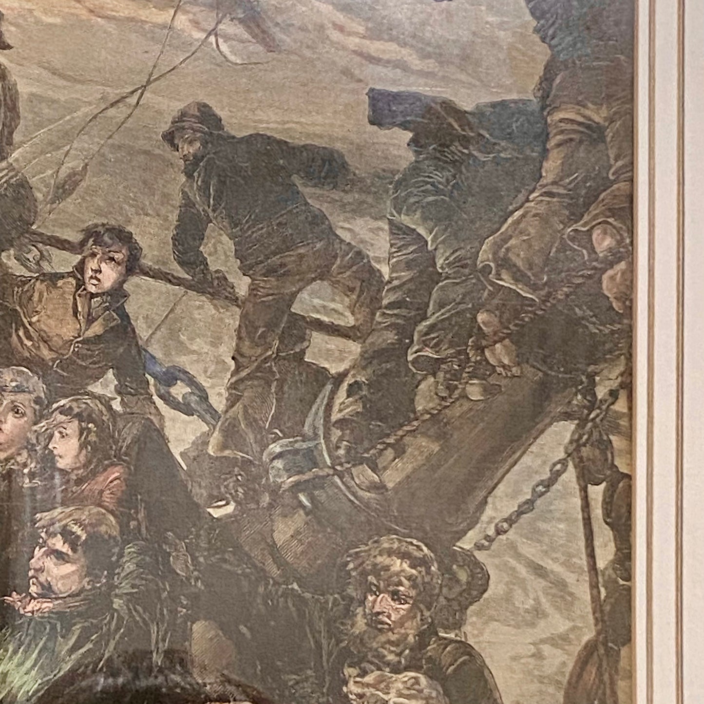 A Cry For Help The Life-Line From The Shore Engraving Illustration London 1887