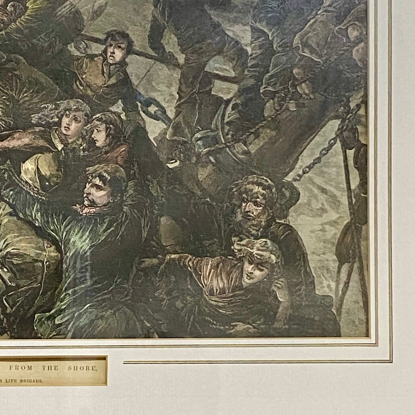 A Cry For Help The Life-Line From The Shore Engraving Illustration London 1887