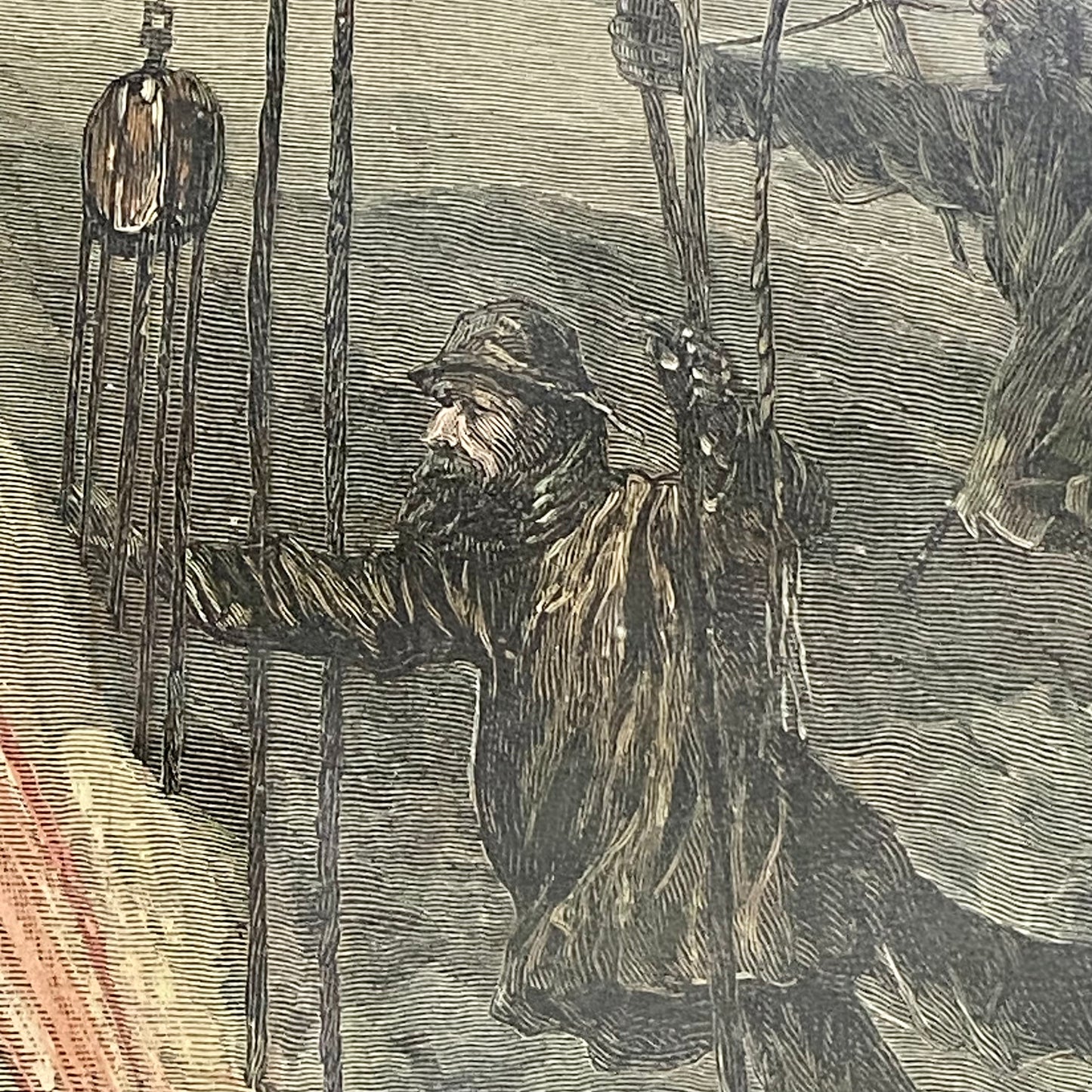 A Cry For Help The Life-Line From The Shore Engraving Illustration London 1887