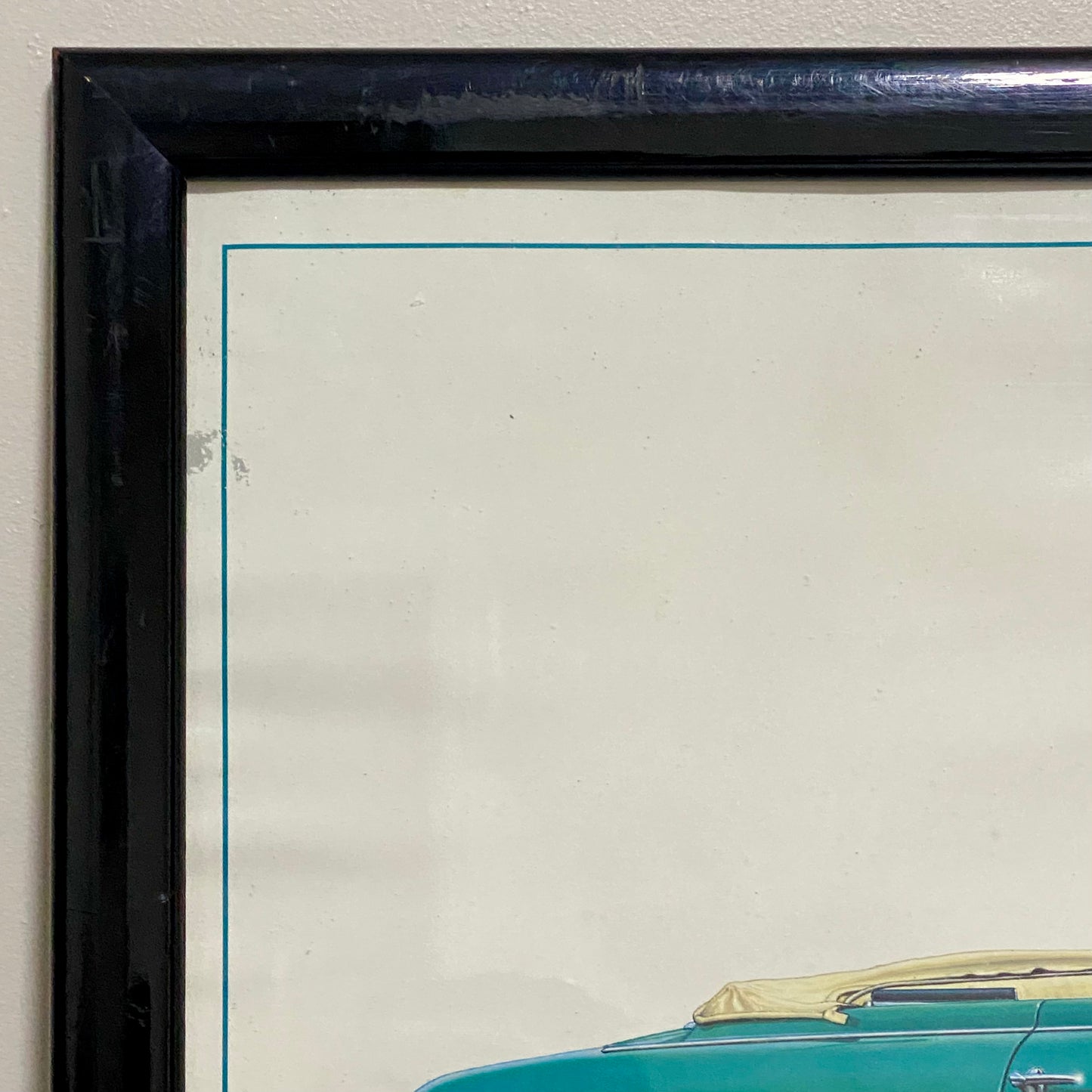 Vintage 1955 Ford Zephyr Convertible Car Vehicle Motor Art Print Framed Signed