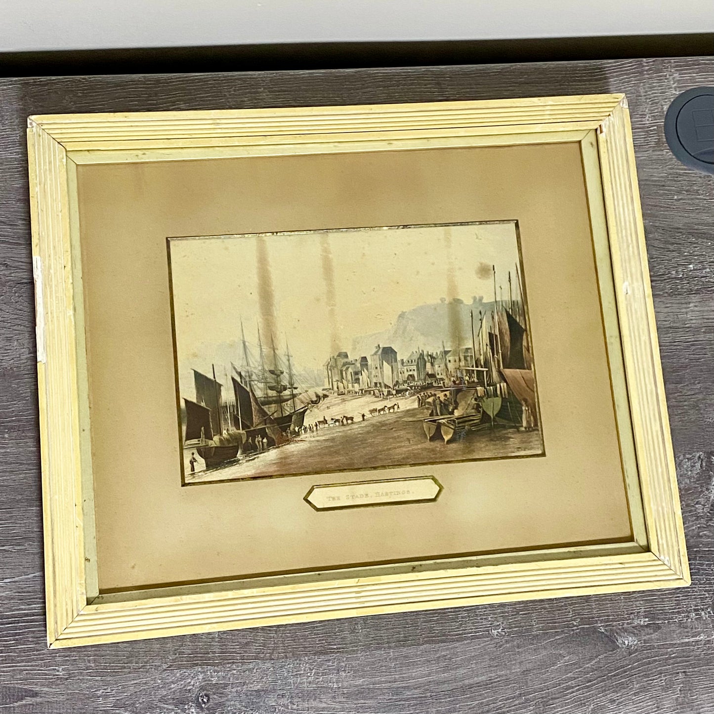 Antique The Stade Hastings Original Hand Coloured Aquatint From Six Views 1822