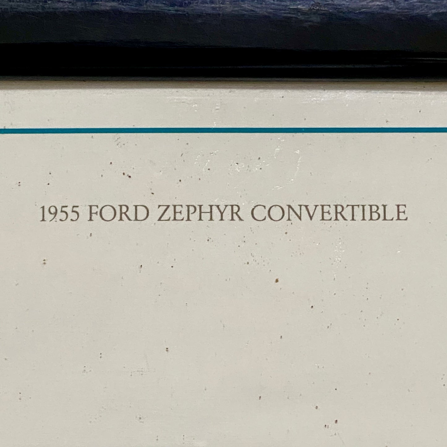 Vintage 1955 Ford Zephyr Convertible Car Vehicle Motor Art Print Framed Signed