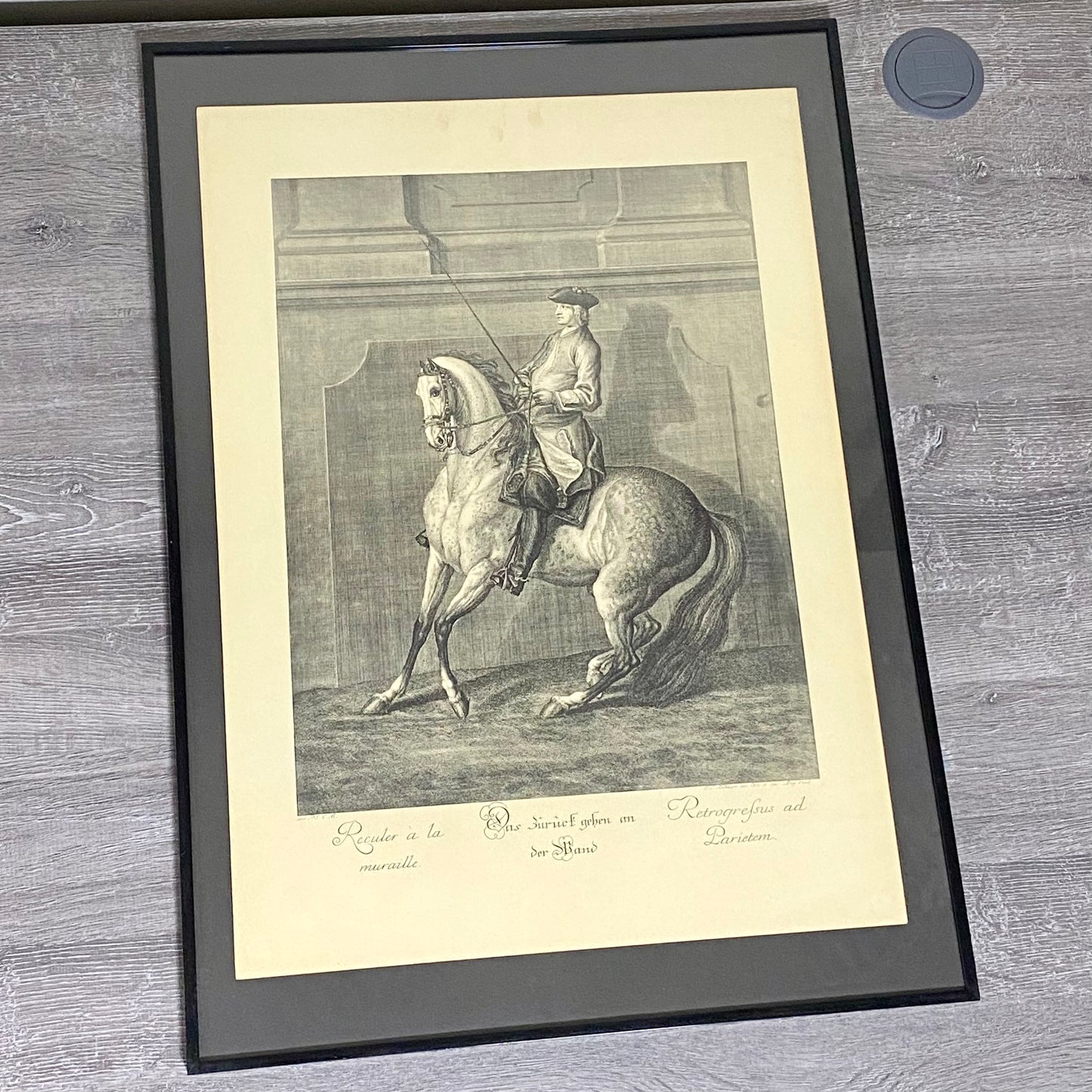 18th Century Reculer à la Muraille Copperplate Engraving Johann Elias Ridinger