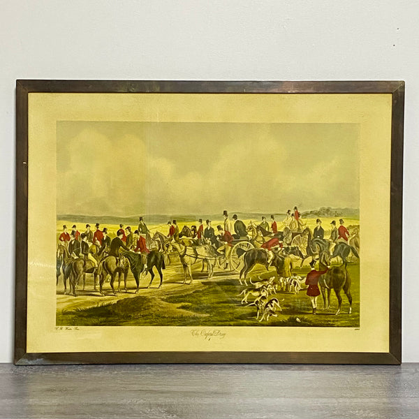 Antique The Oxford Drag No. 1 Etching By C. R. Winter 1848 Art Heavy Framed Rare