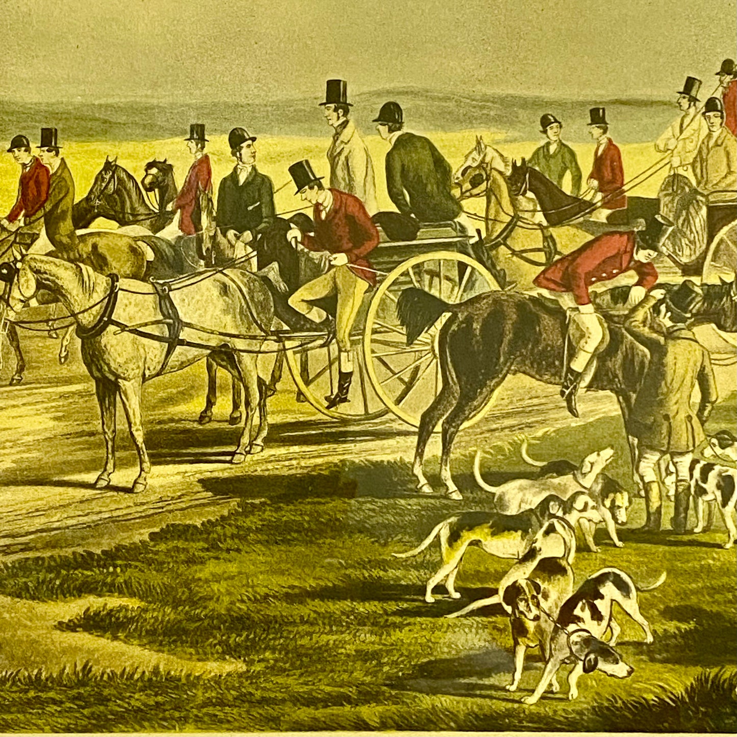 Antique The Oxford Drag No. 1 Etching By C. R. Winter 1848 Art Heavy Framed Rare