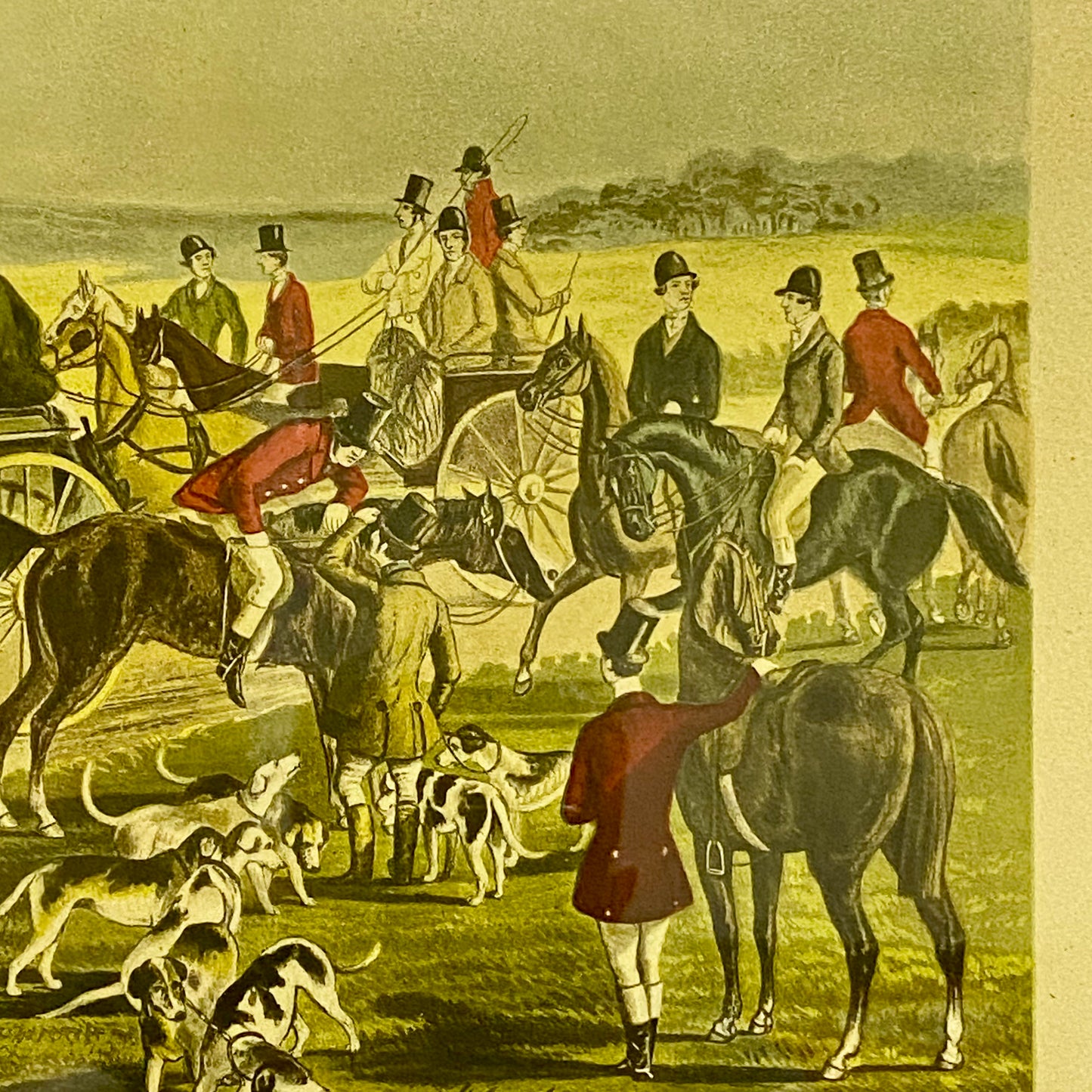 Antique The Oxford Drag No. 1 Etching By C. R. Winter 1848 Art Heavy Framed Rare