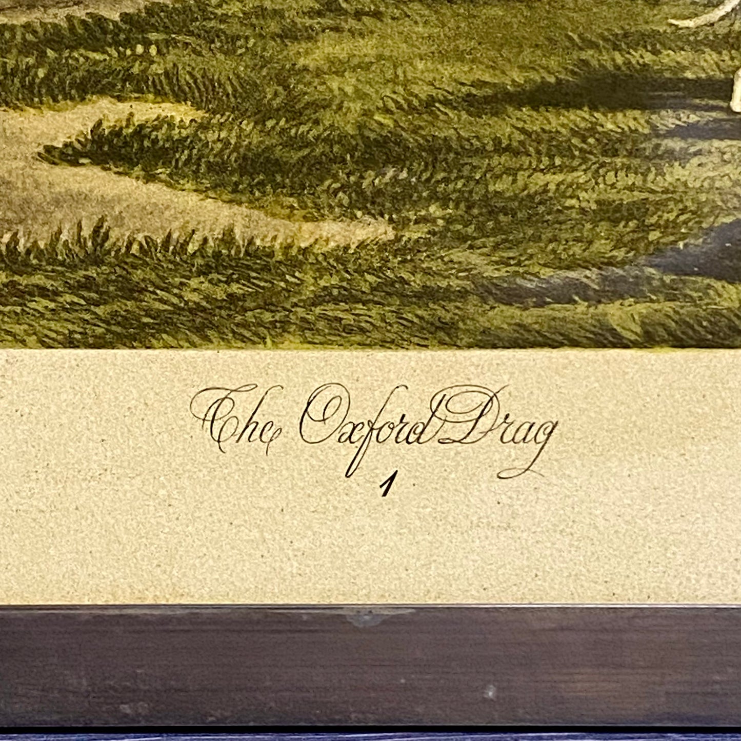 Antique The Oxford Drag No. 1 Etching By C. R. Winter 1848 Art Heavy Framed Rare