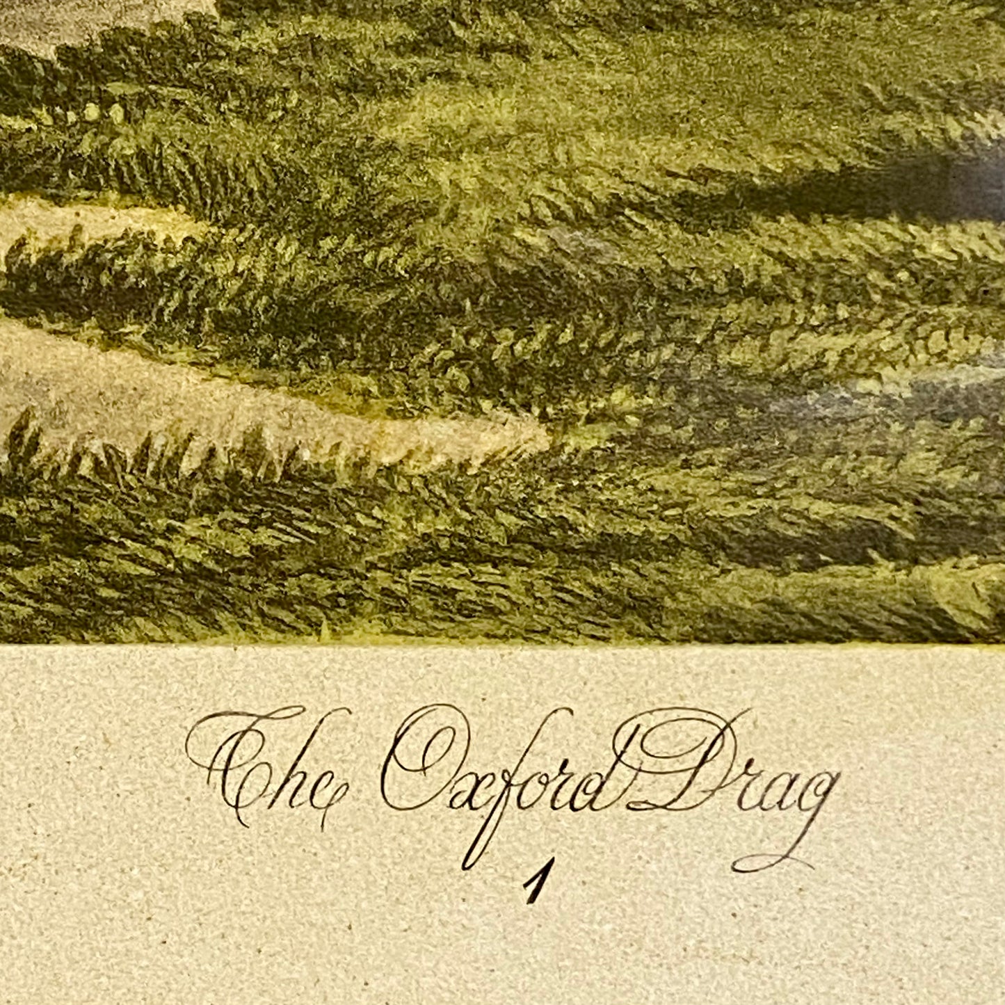 Antique The Oxford Drag No. 1 Etching By C. R. Winter 1848 Art Heavy Framed Rare