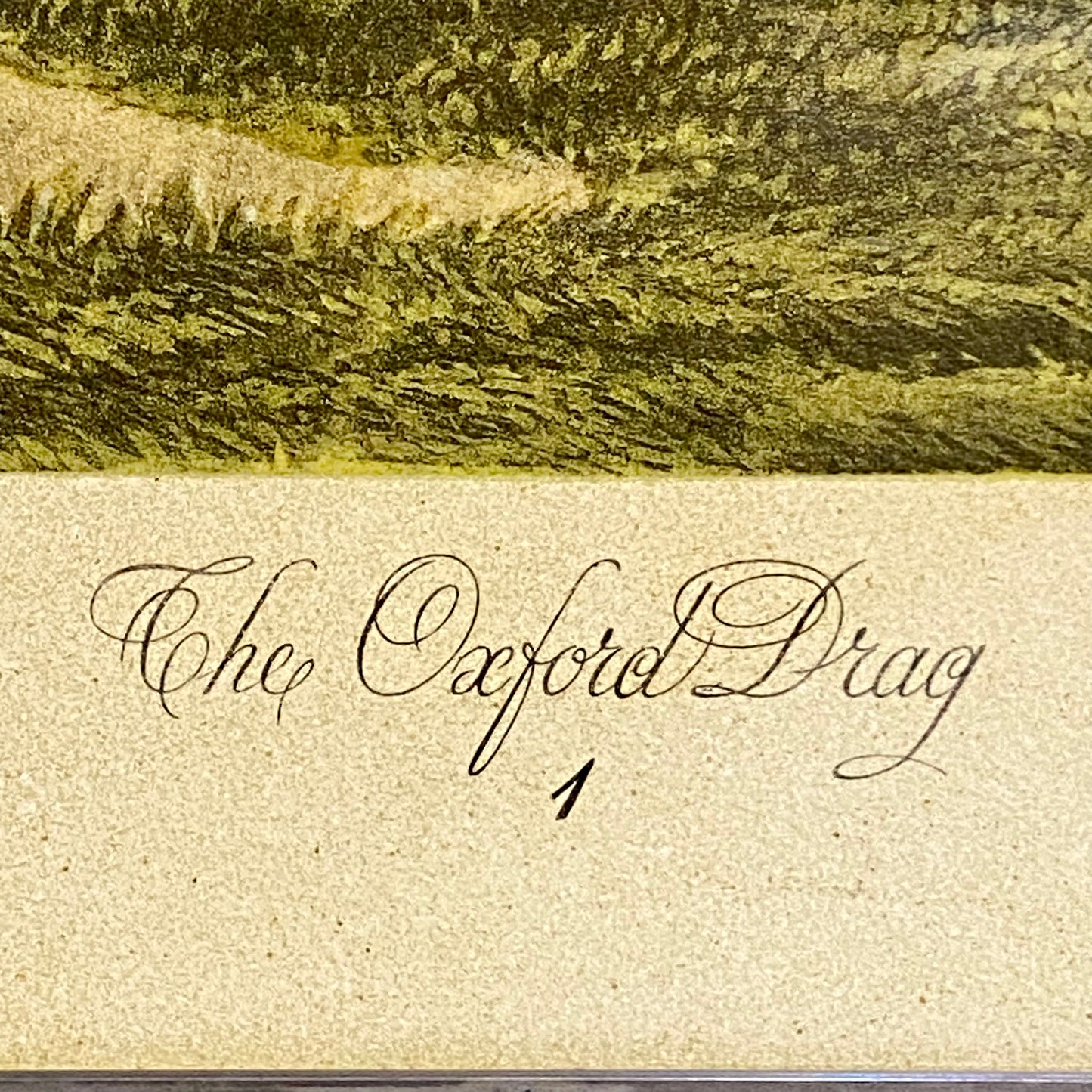 Antique The Oxford Drag No. 1 Etching By C. R. Winter 1848 Art Heavy Framed Rare