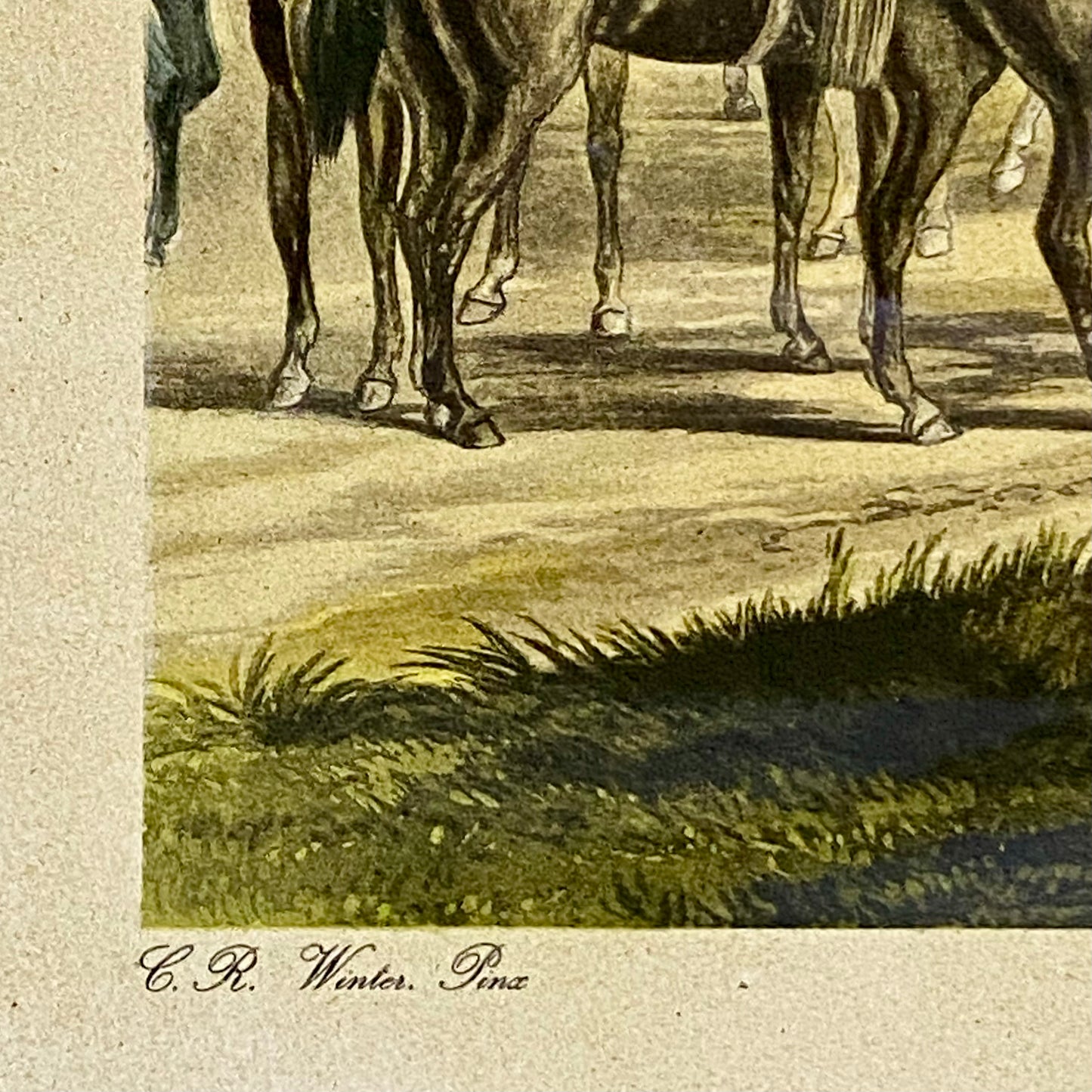 Antique The Oxford Drag No. 1 Etching By C. R. Winter 1848 Art Heavy Framed Rare