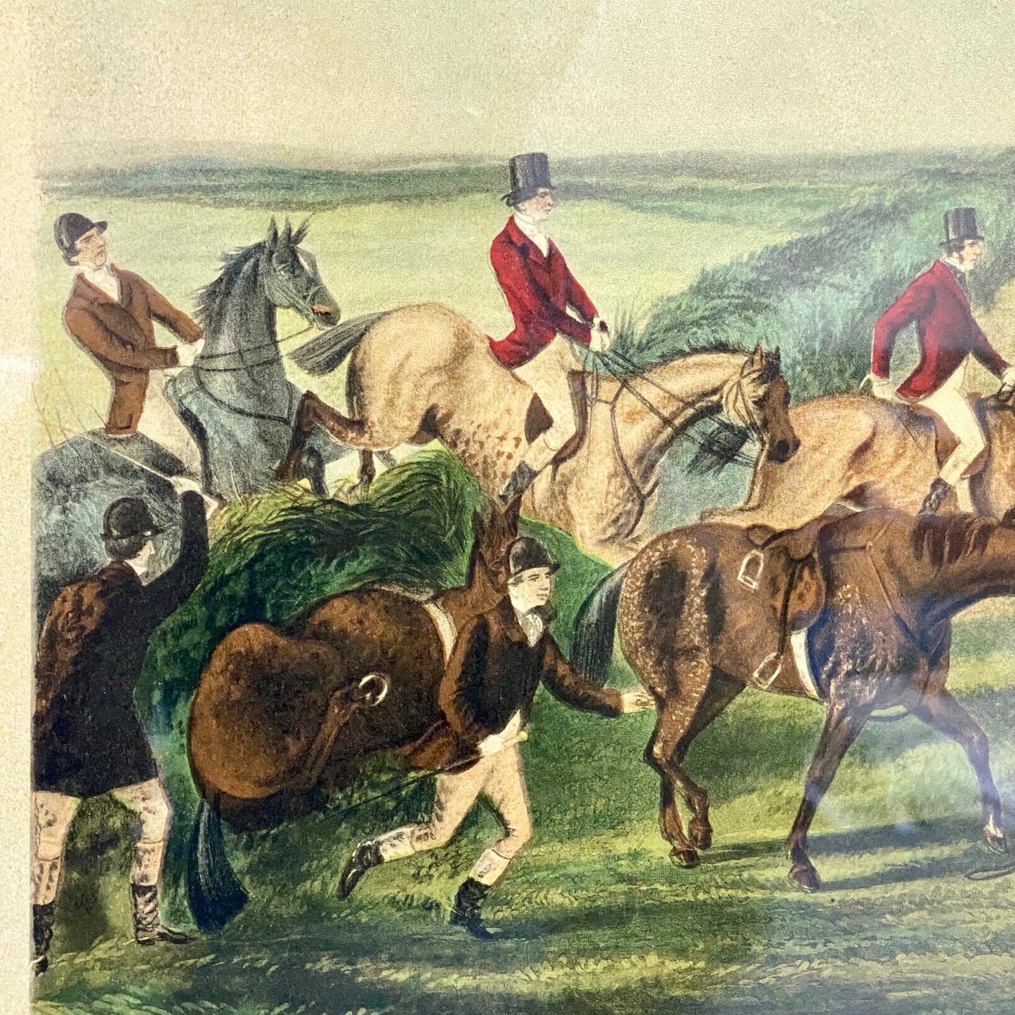 Antique The Oxford Drag No. 2 Etching By C. R. Winter 1848 Art Heavy Framed Rare