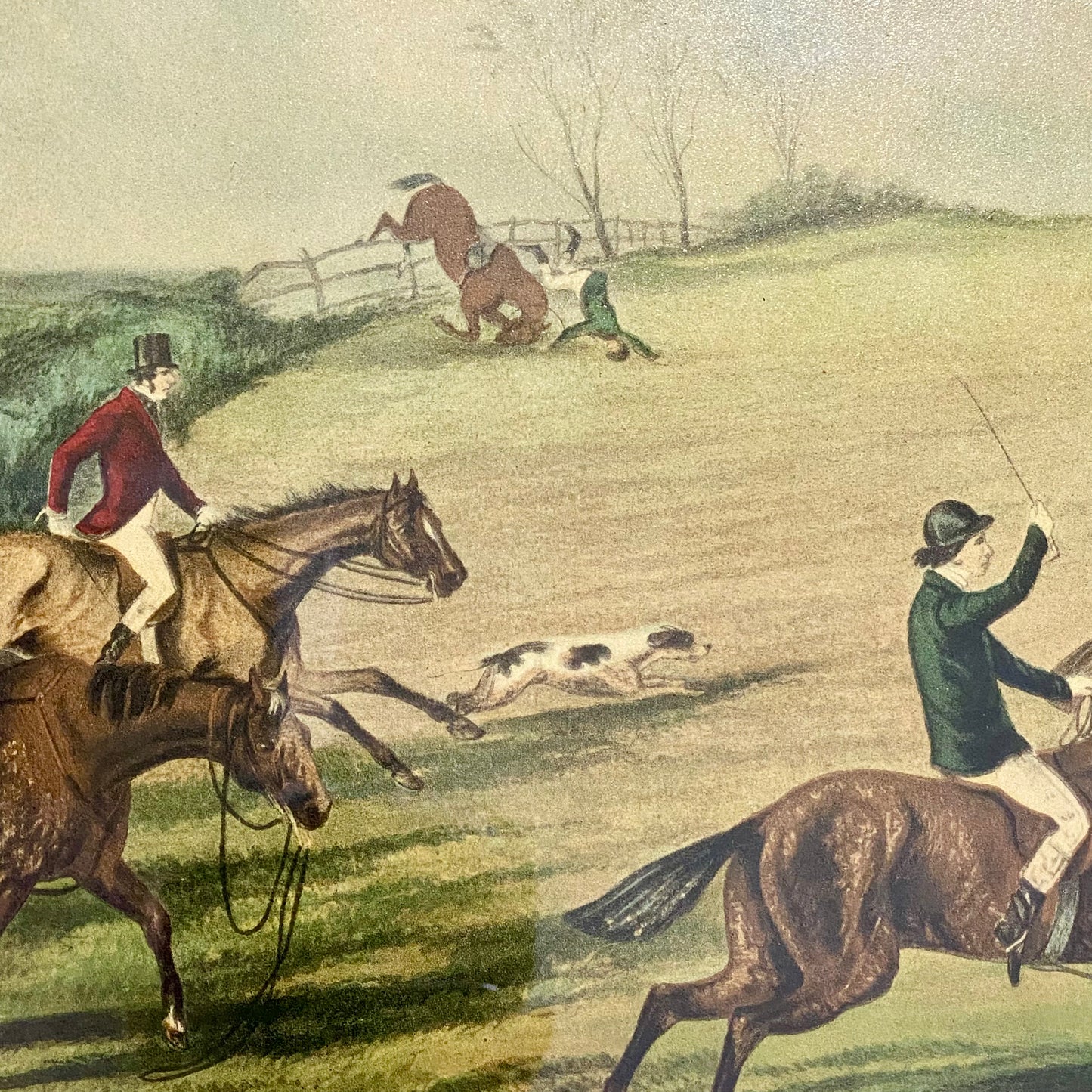 Antique The Oxford Drag No. 2 Etching By C. R. Winter 1848 Art Heavy Framed Rare