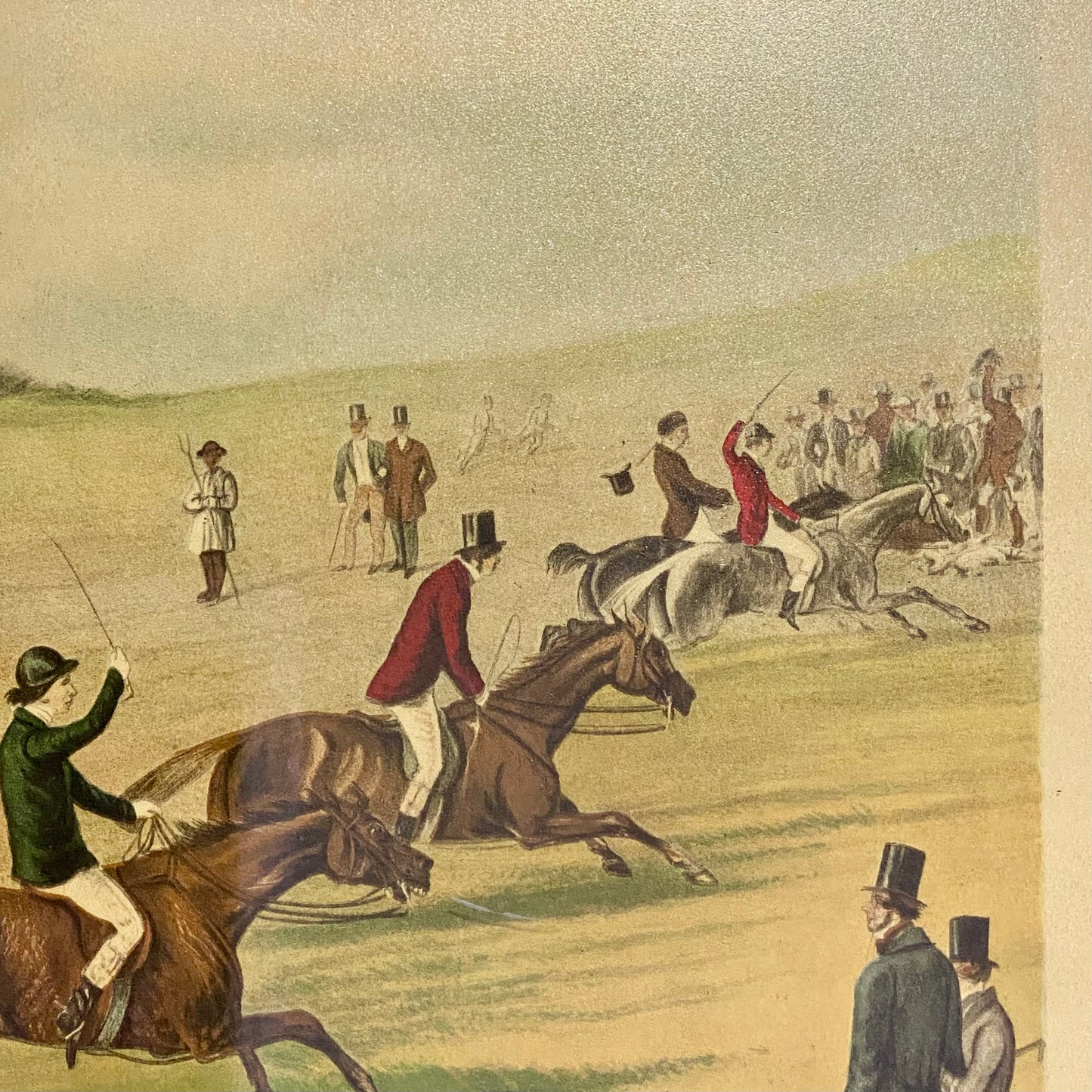 Antique The Oxford Drag No. 2 Etching By C. R. Winter 1848 Art Heavy Framed Rare