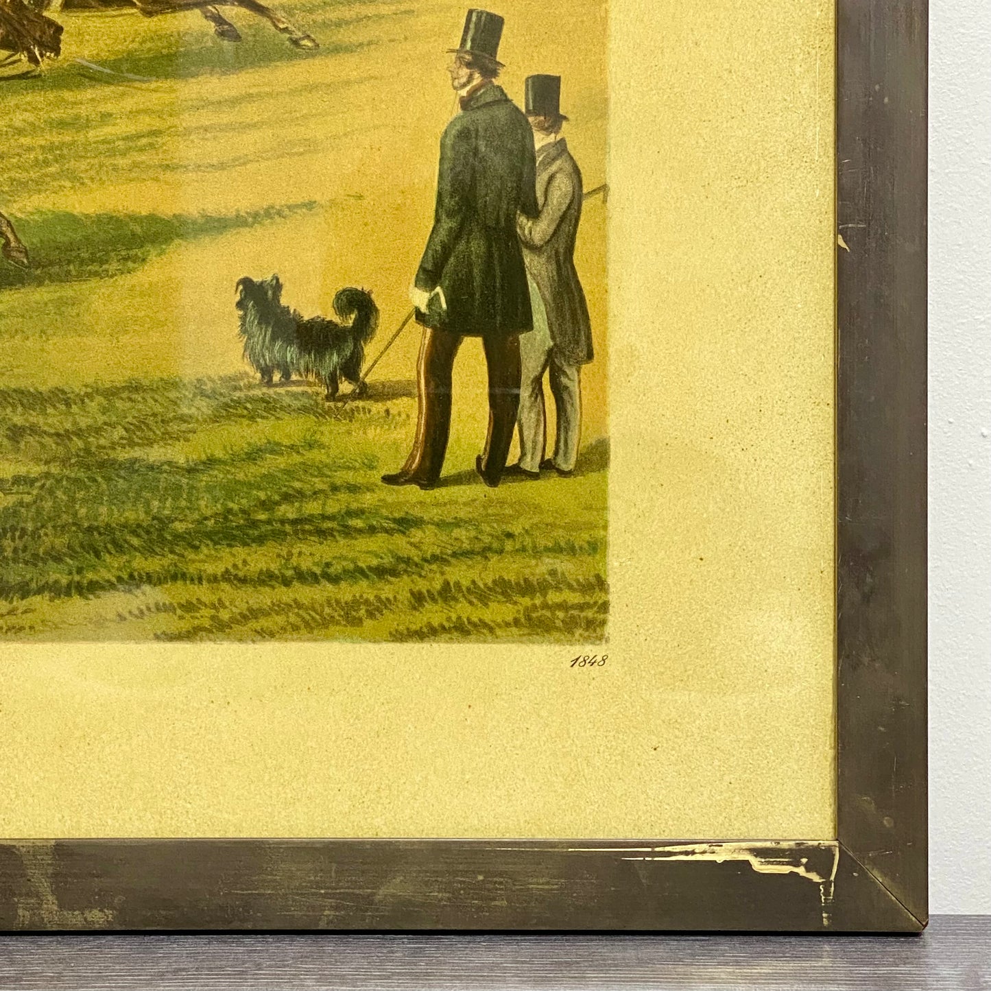 Antique The Oxford Drag No. 2 Etching By C. R. Winter 1848 Art Heavy Framed Rare