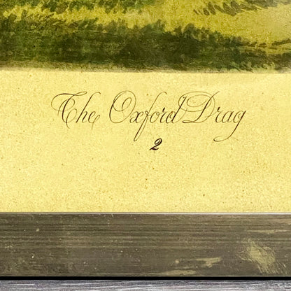 Antique The Oxford Drag No. 2 Etching By C. R. Winter 1848 Art Heavy Framed Rare