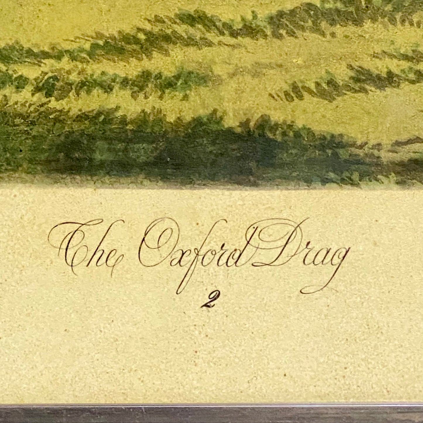 Antique The Oxford Drag No. 2 Etching By C. R. Winter 1848 Art Heavy Framed Rare