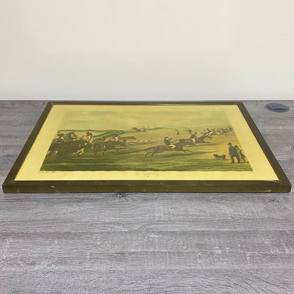 Antique The Oxford Drag No. 2 Etching By C. R. Winter 1848 Art Heavy Framed Rare