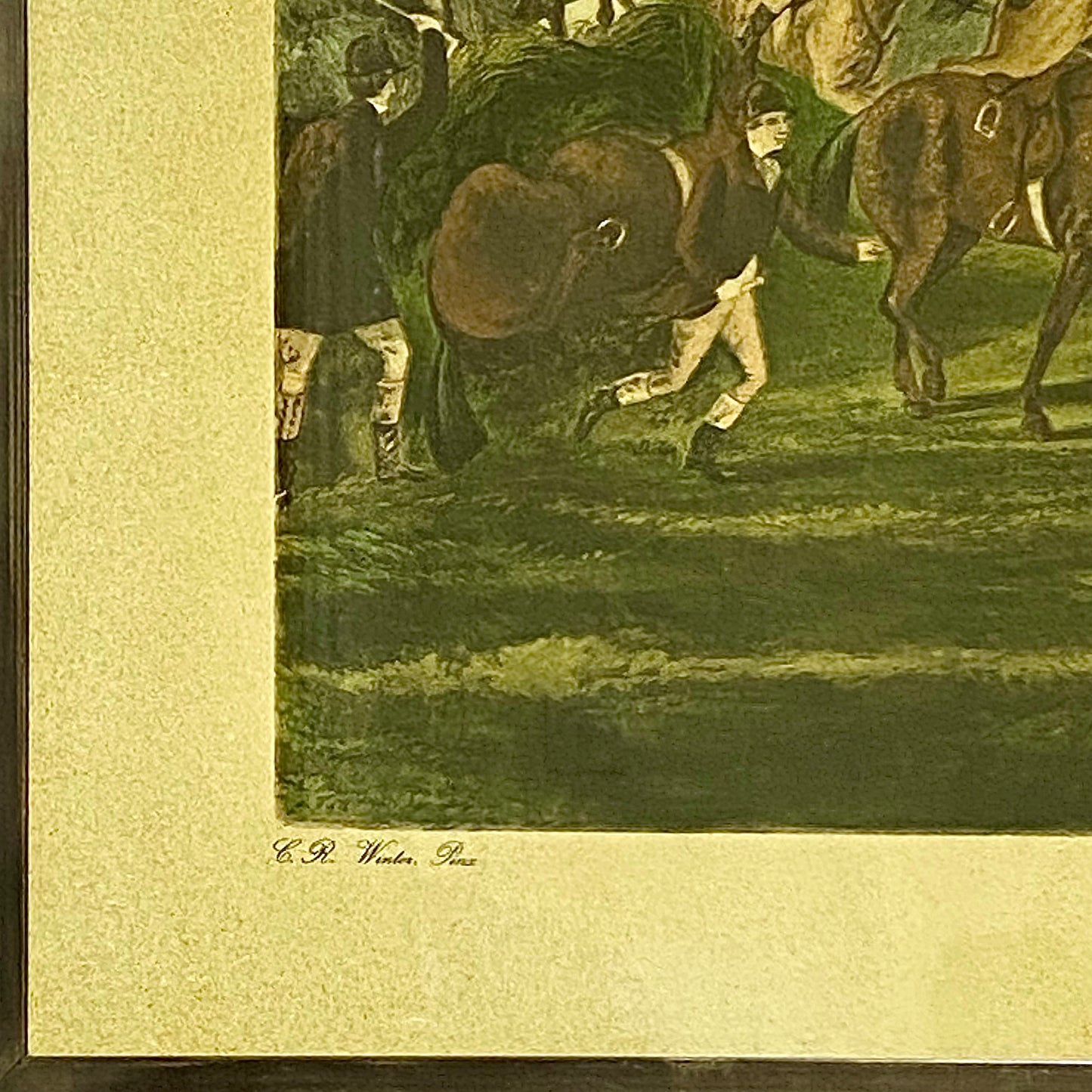 Antique The Oxford Drag No. 2 Etching By C. R. Winter 1848 Art Heavy Framed Rare