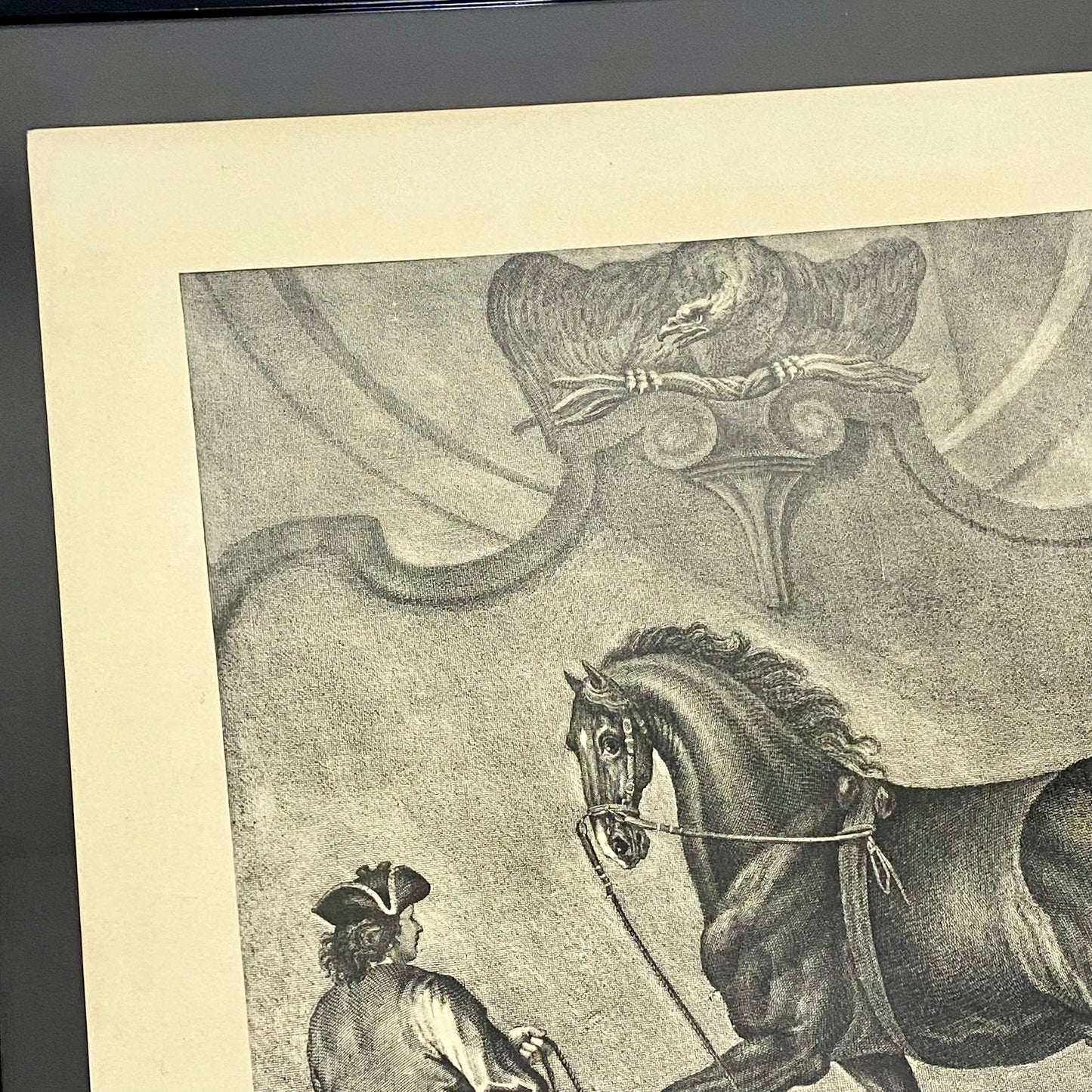 18th Century Le Trot à la Corde à Gauche Copperplate Engraving Johann Ridinger