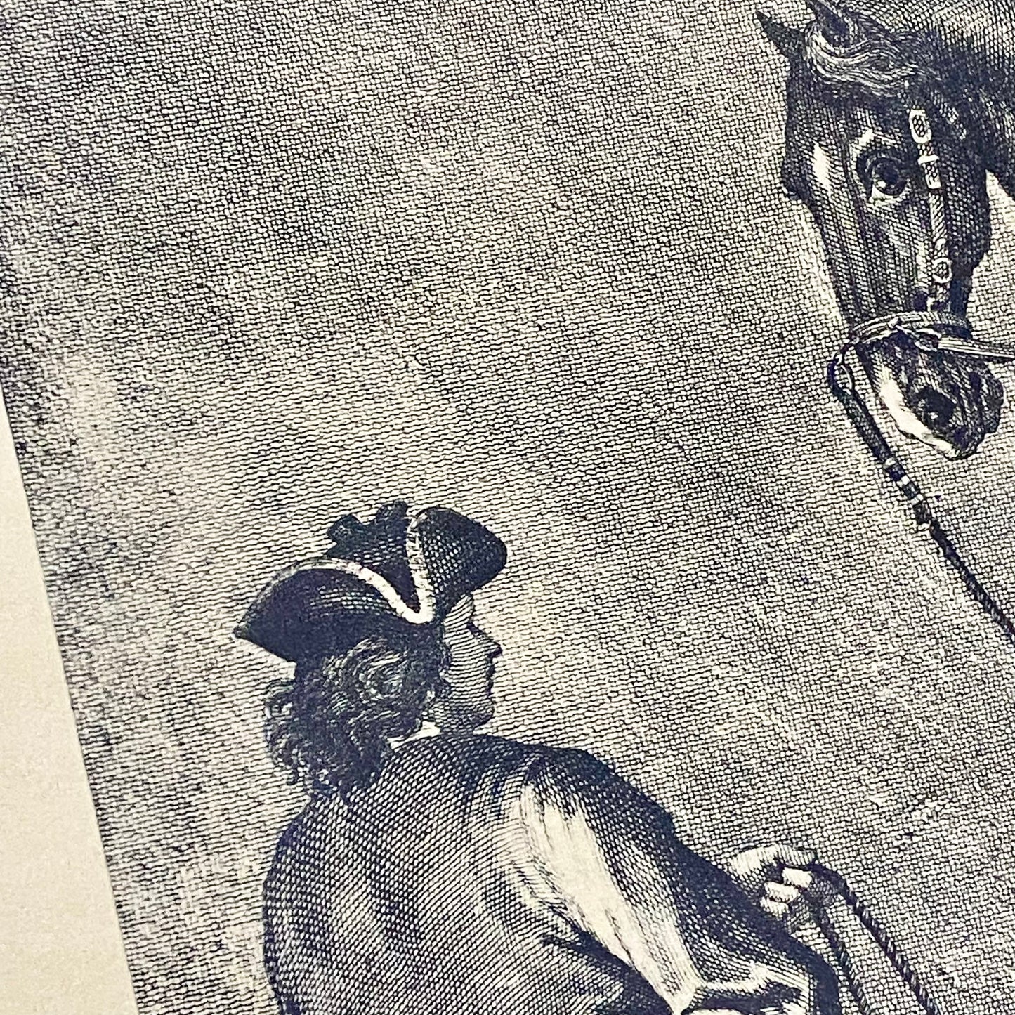 18th Century Le Trot à la Corde à Gauche Copperplate Engraving Johann Ridinger
