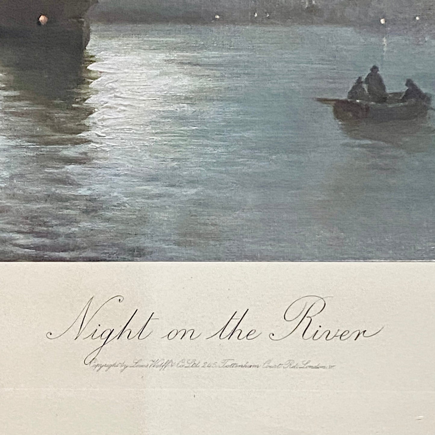 Antique 19th Century Night On The River Ships Plate Signed By F Arnold Framed
