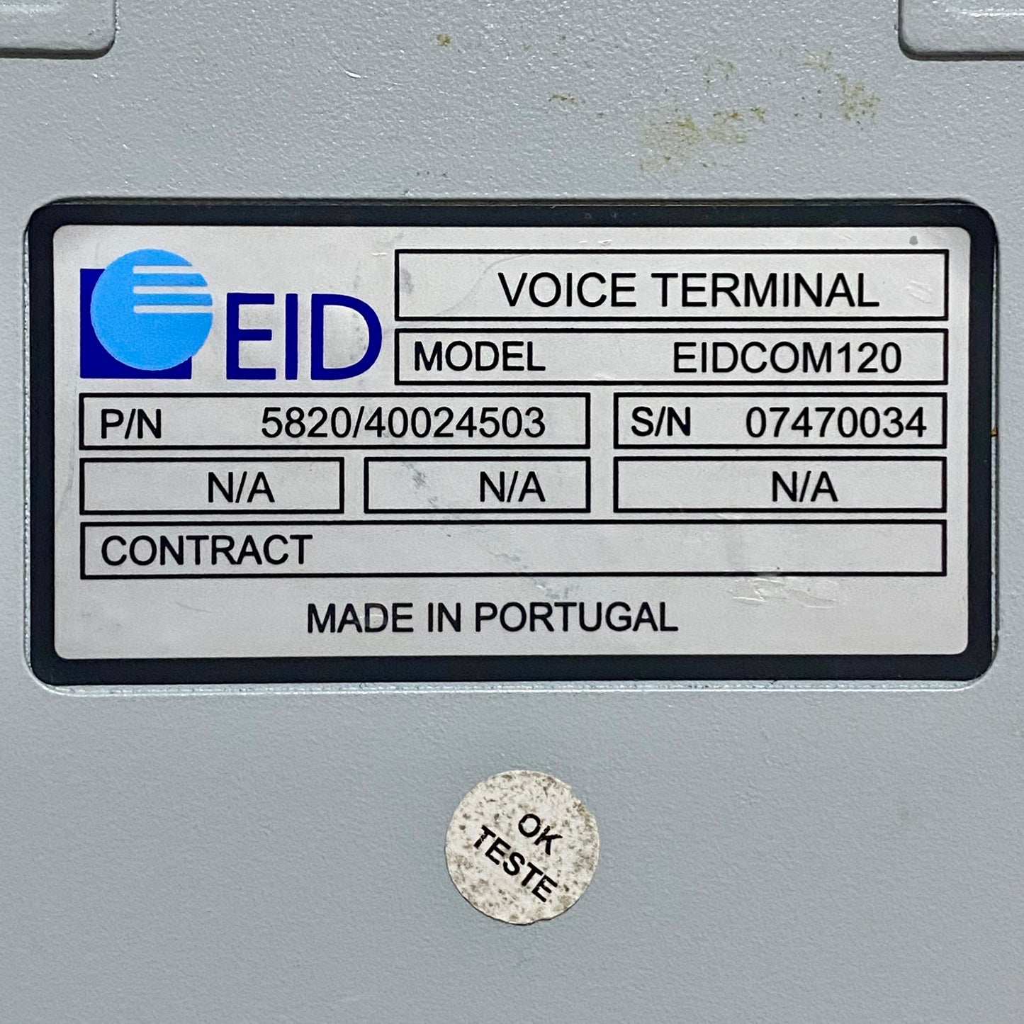 Submarine Naval Communication System EID EDICOM120 Voice Terminal Unit Untested