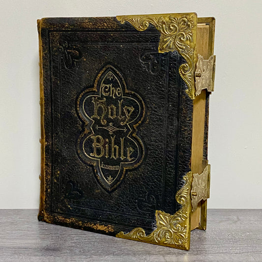 Antique Giant The Holy Bible Edited By Rev. John Eadie Illustrated Circa 1880s