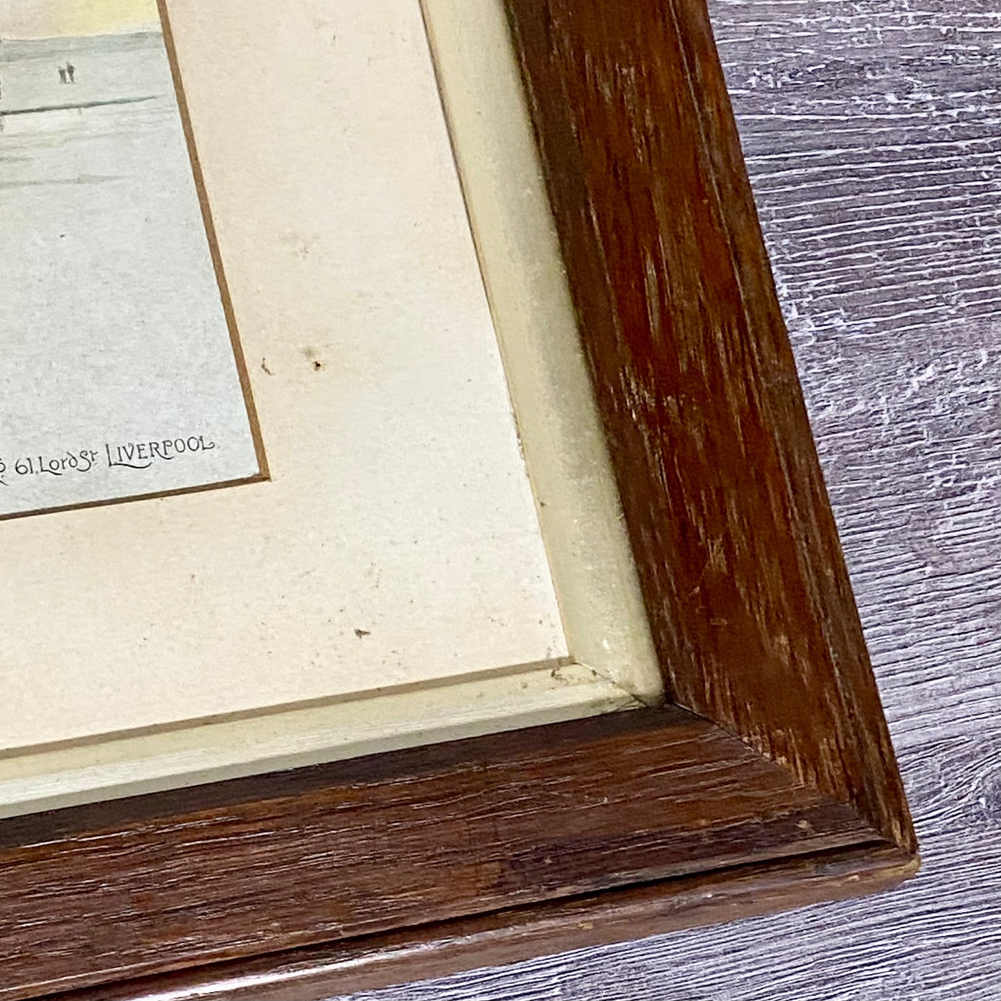 Antique The First Royal Mail Steamer RMS Britannia Chromolithograph c1840 Framed