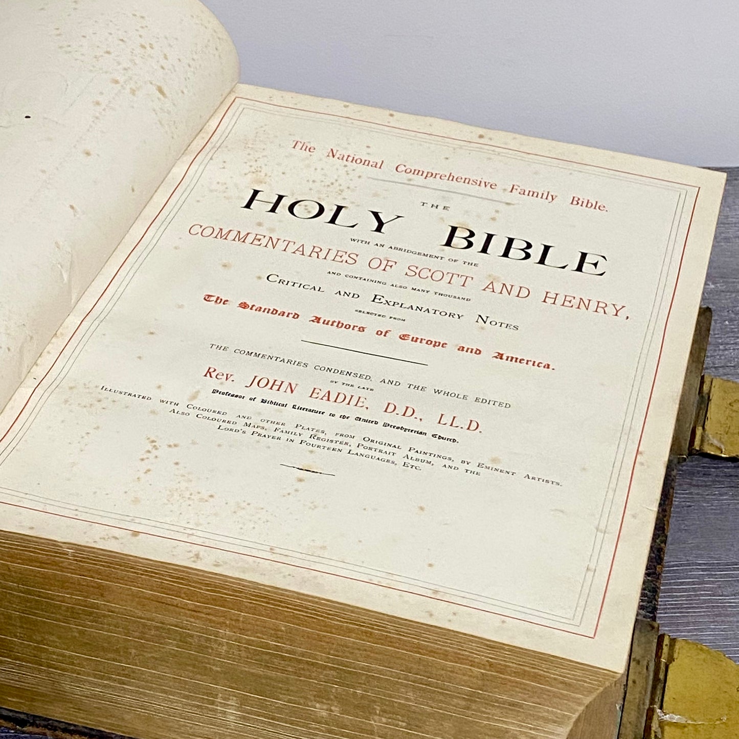 Antique Giant The Holy Bible Edited By Rev. John Eadie Illustrated Circa 1880s