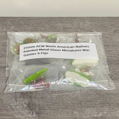25mm ACW North American Natives Painted Metal Dixon Miniatures War Games 9 Figs