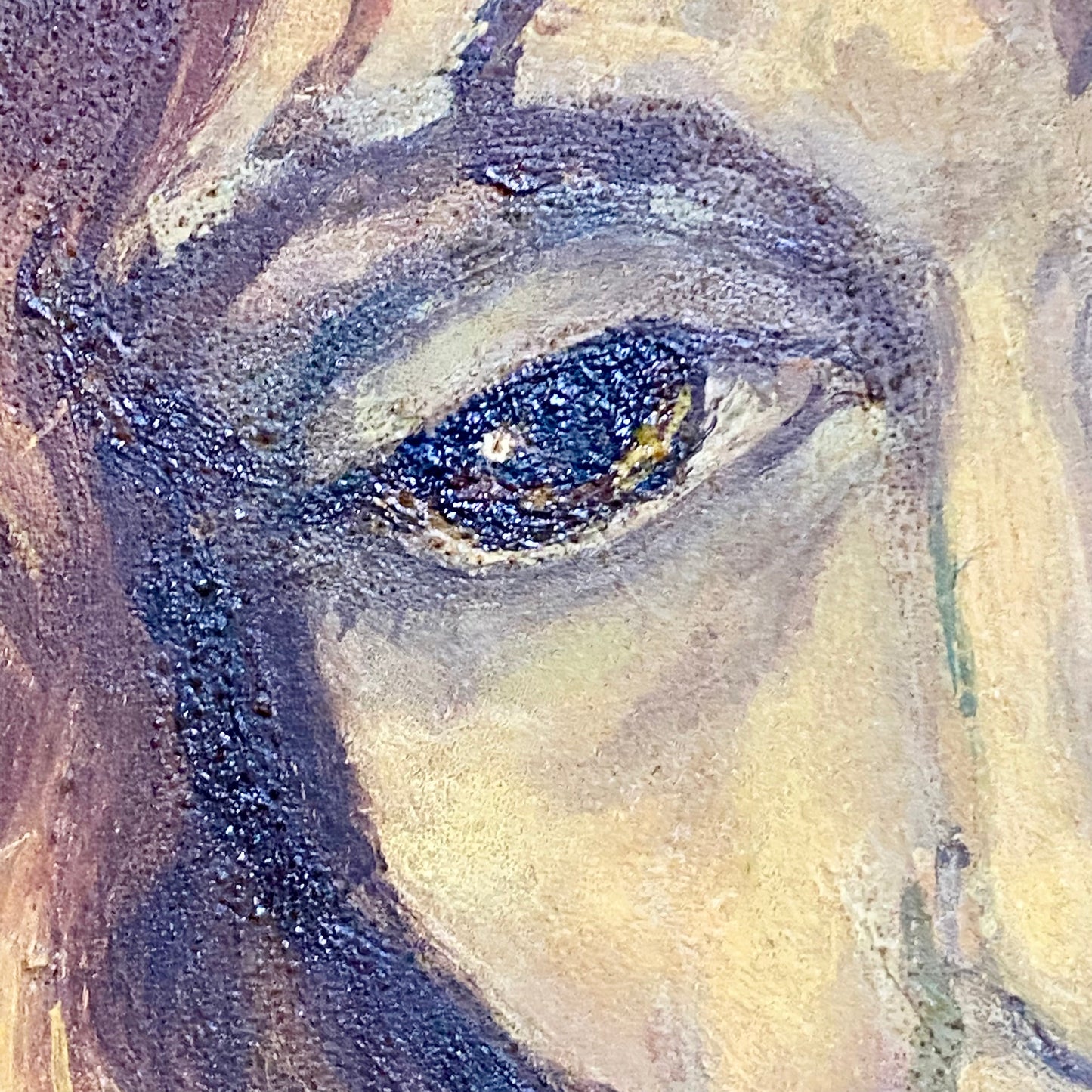 Vintage Jesus Christ Wearing Crown Of Thorns Oil Painting Signed By Alison Blyth