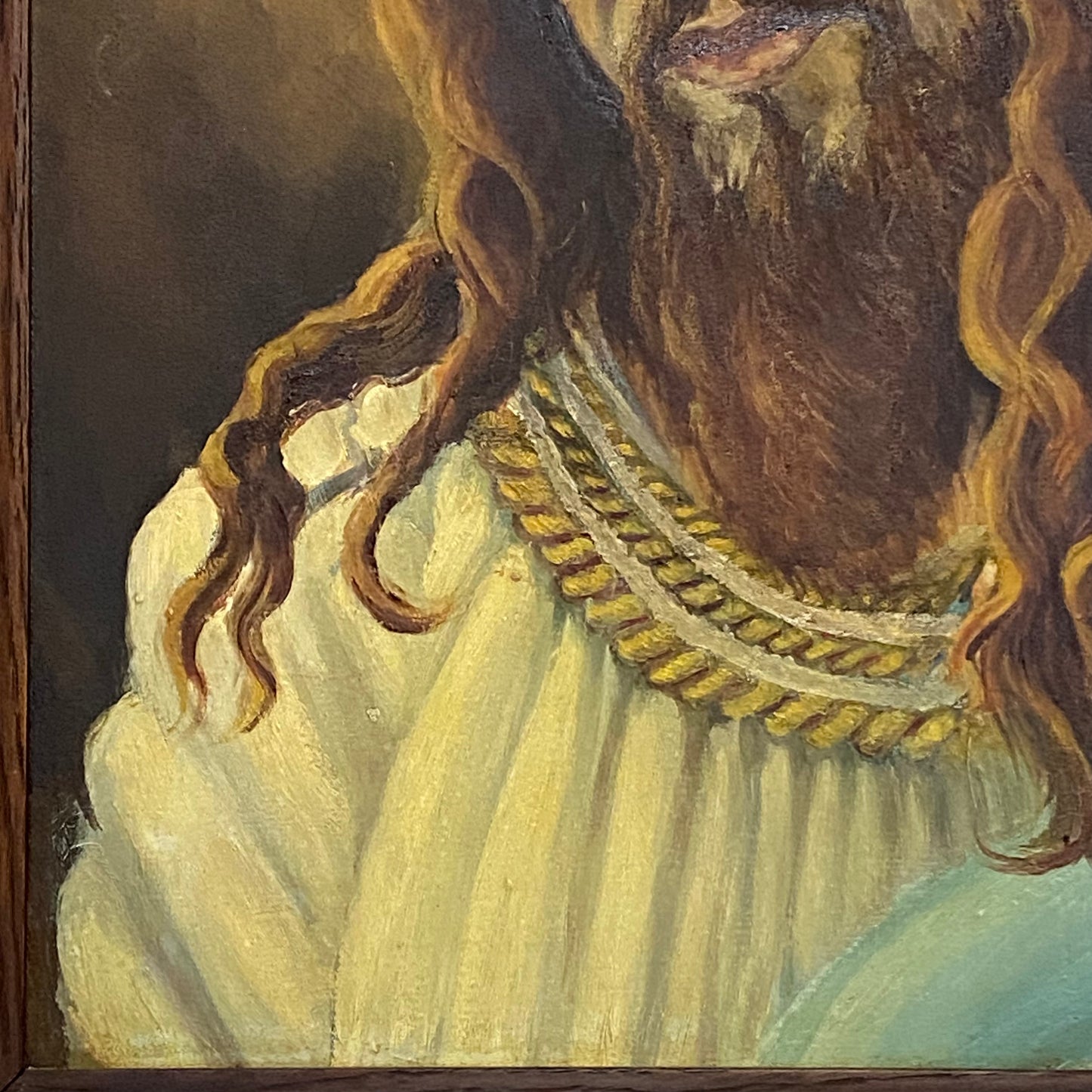 Vintage Jesus Christ Wearing Crown Of Thorns Oil Painting Signed By Alison Blyth