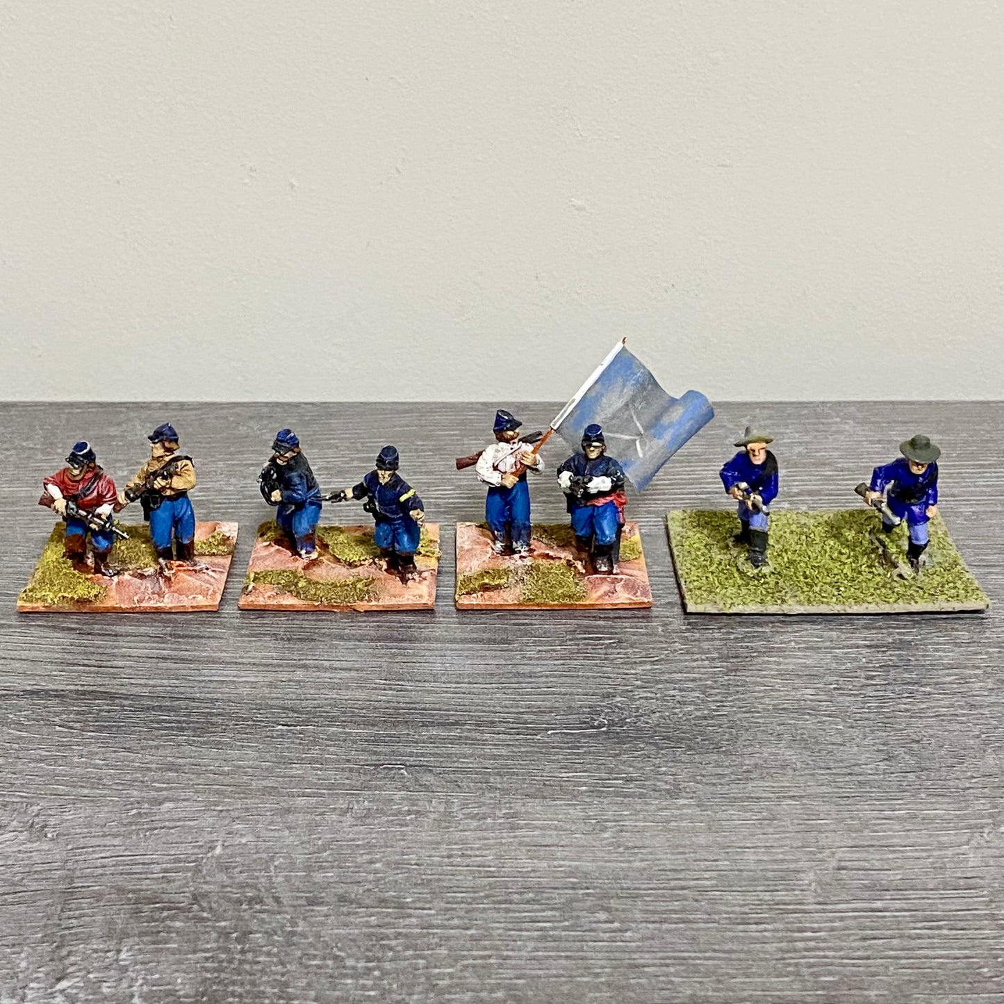 28mm ACW US Cavalry 1867 Painted Metal Figures Dixon Miniatures Wargames 4 Figs
