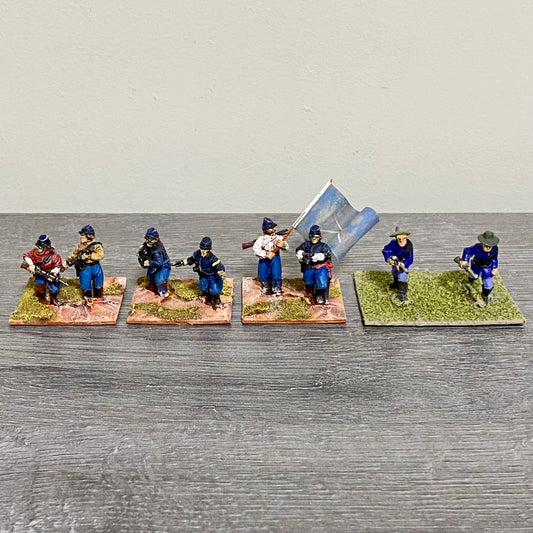 28mm ACW US Cavalry 1867 Painted Metal Figures Dixon Miniatures Wargames 4 Figs