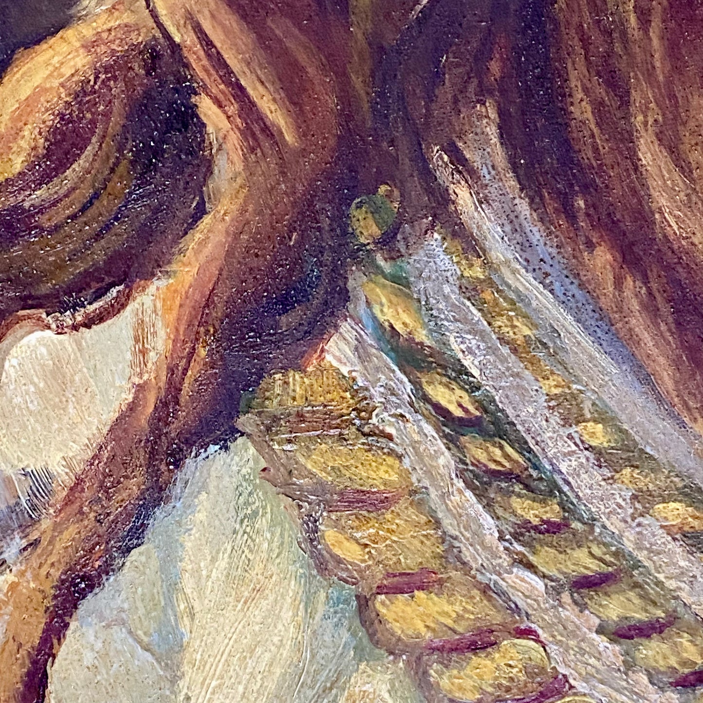 Vintage Jesus Christ Wearing Crown Of Thorns Oil Painting Signed By Alison Blyth